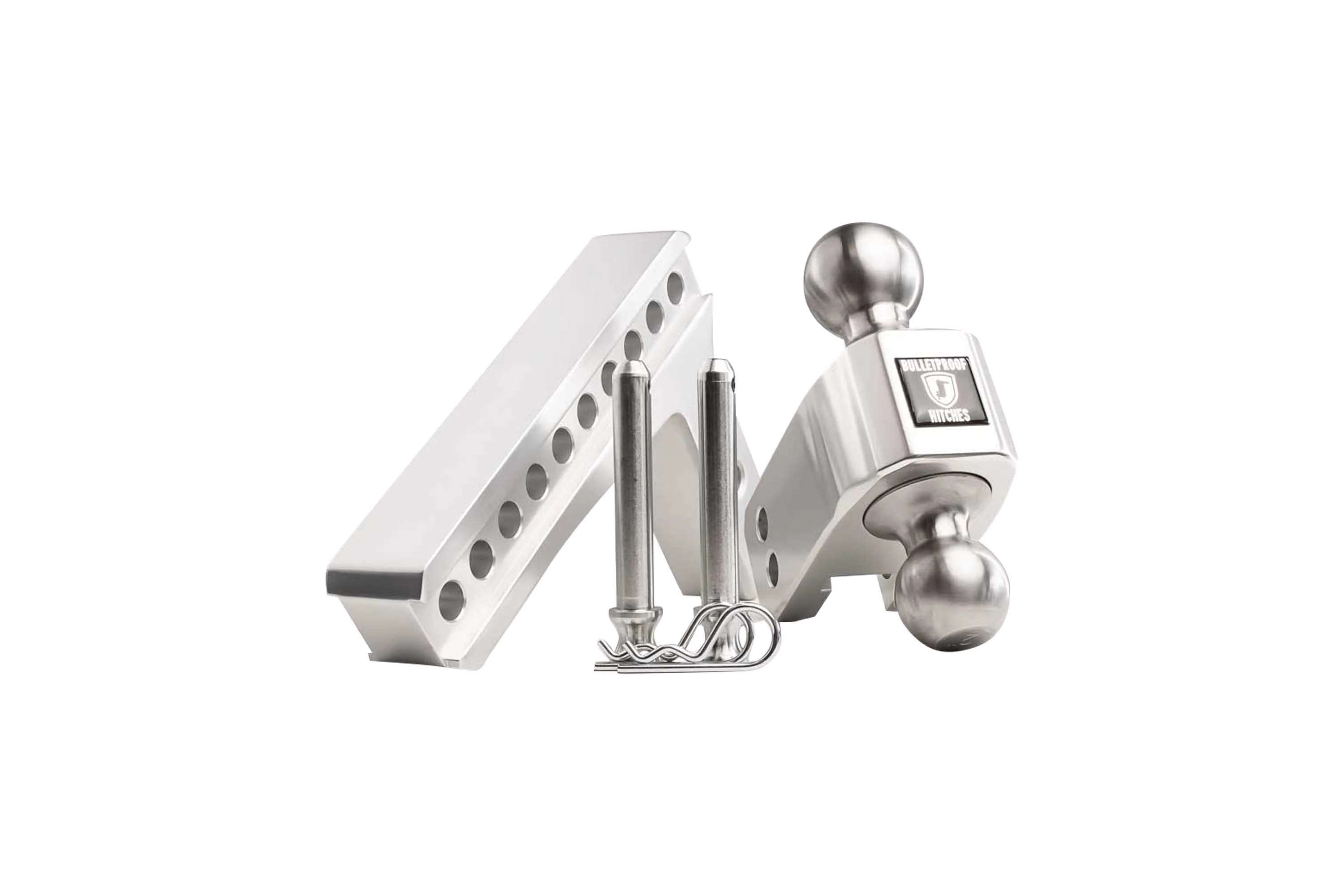 2.0" Aluminum Medium Duty Hitch 6" Drop/Rise w/ Stainless Steel Dual Ball - Image 6