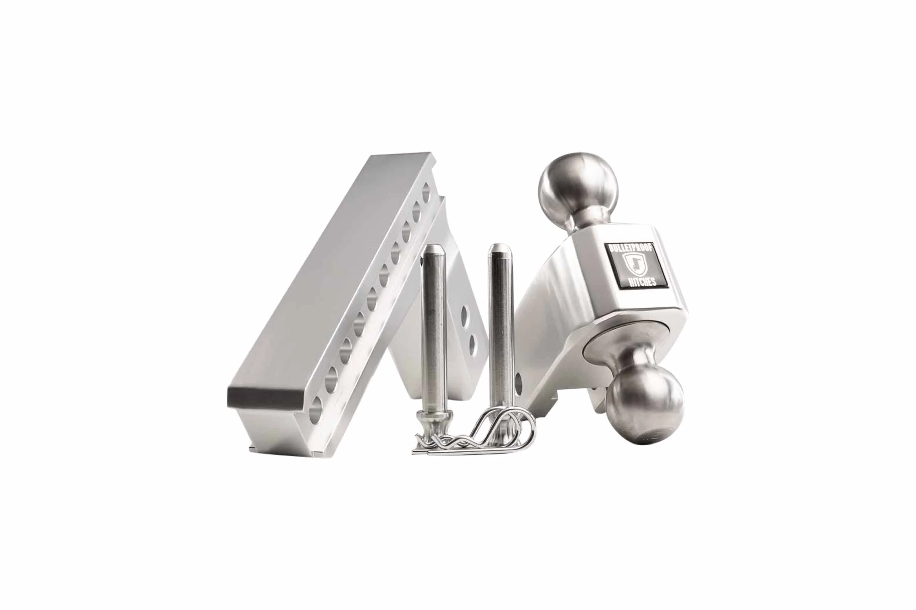 2.5" Aluminum Medium Duty Hitch 6" Drop/Rise w/ Stainless Steel Dual Ball - Image 3
