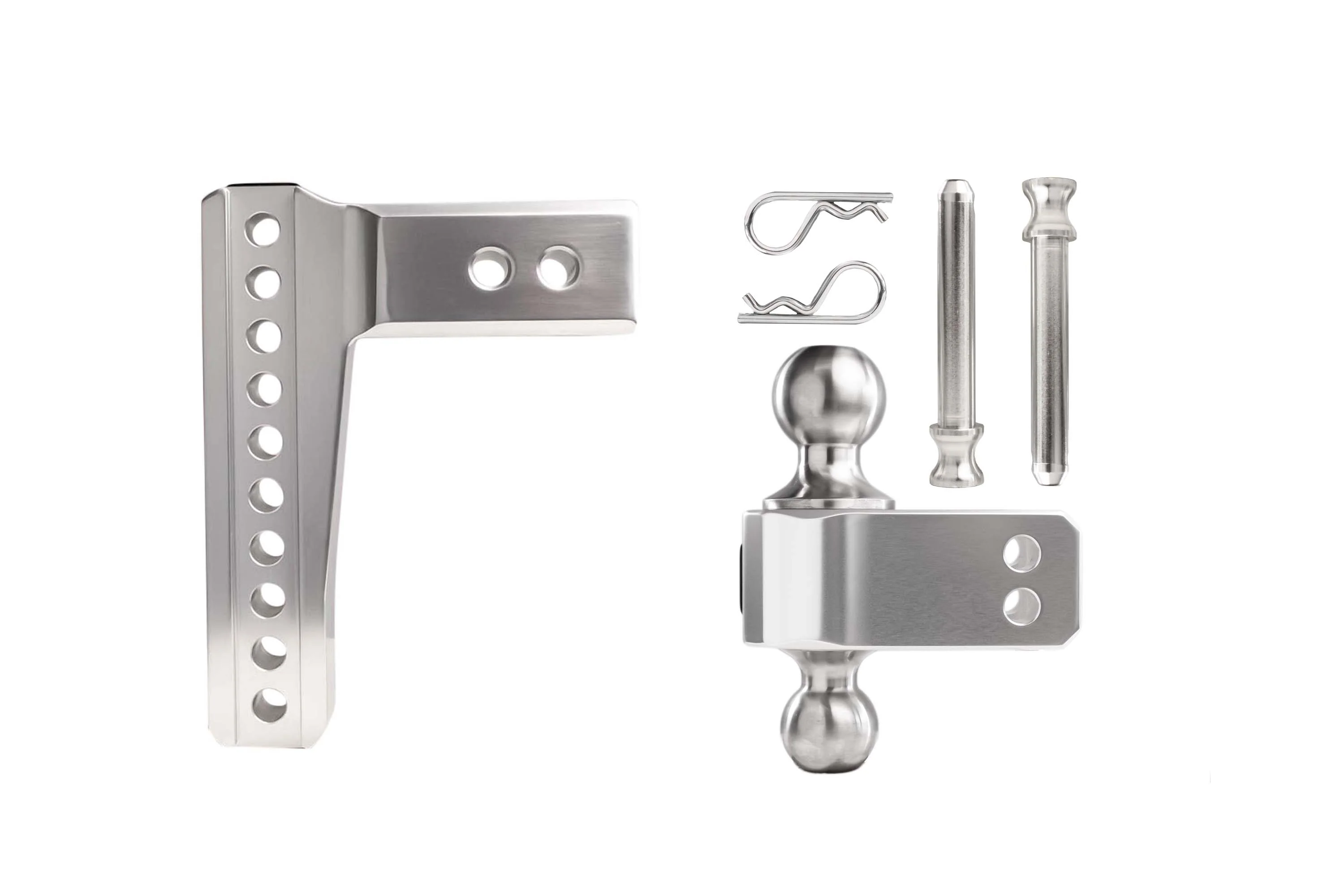 2.5" Aluminum Medium Duty Hitch 6" Drop/Rise w/ Stainless Steel Dual Ball - Image 7